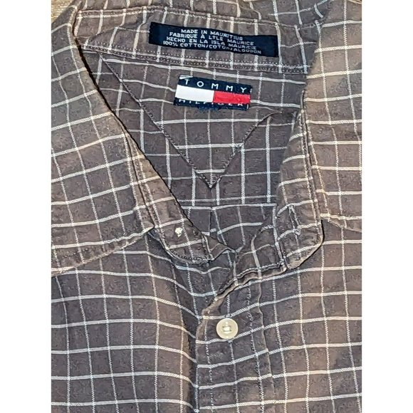 Tommy Hilfiger Shirt Mens XXL Gray Plaid Long Sleeve Button Up Casual - Picture 2 of 6